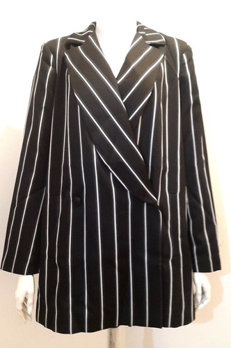 Blazer donna gessato bianco