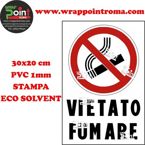Cartello vietato fumare 20x30 - vietato,