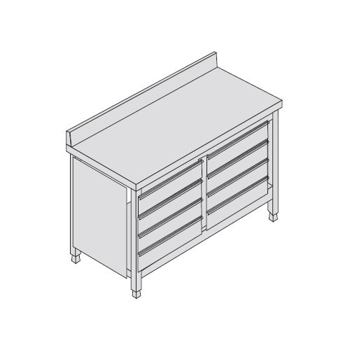 Cassettiera 100x70x85 acciaio