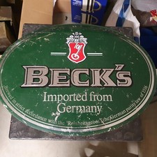 INSEGNA TARGA IN METALLO BIRRA-BECKS BECK'S OFFICIAL BAR-SIGN BEER BIER-VINTAGE