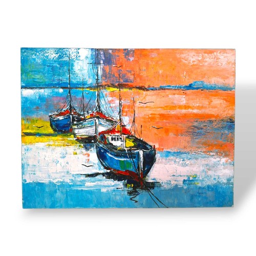 Quadro etnico barche dipinto