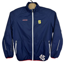 Giacca CCM uomo grande blu navy full zip #45 giacca a vento impermeabile hockey