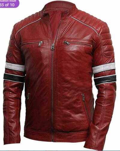 Giacca pelle uomo - , bordeaux