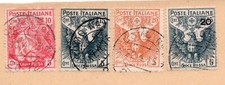 1915 / 1916 REGNO FRANCOBOLLI PRO CROCE ROSSA SERIE 4 v. COMPLETA USATA (o)
