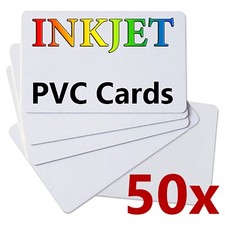 50 carte d'identità in PVC a getto d'inchiostro double face per stampanti a getto d'inchiostro Canon ed Epson