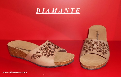 Ciabattine pelle diamante - pelle, "