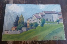 CARTOLINA D'EPOCA ORIGINALE BERGAMO PROVINCIA AMORA FRAZIONE AVIATICO BOARI F.