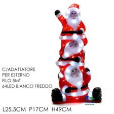 TRIS BABBO NATALE LUMINOSO 64