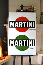 Grande Targa Smaltata MARTINI Vermouth Dry -- 1 Metro -- Insegna Smaltata