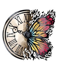 Adesivo Farfalla Orologio Vita