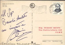 cartolina con autografo Como Calcio Massimo Palanca 1988