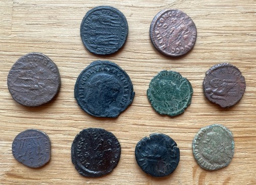 Antico impero romano follis - romano, 10