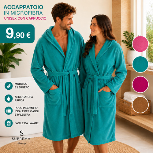 Accappatoio unisex microfibra - unisex,