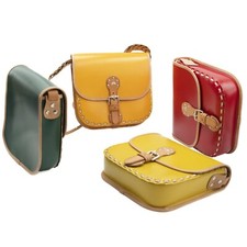 Borsa vero cuoio Tolfa stile anni 70 artigianale borsello a tracolla regolabile