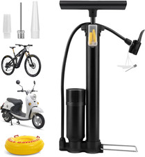 Pompa Aria per Bicicletta, Pompa Bici Con Manometro Da 160 PSI, Pompa Da Pavimen