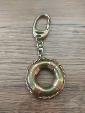 Portachiavi Marittimo Con Salvagente In Ottone E Bronzo Vintage