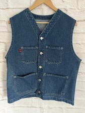 Gilet denim vintage blu senza