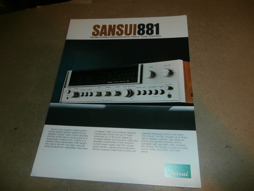 Brochure sansui 881 - 881, ricevitore