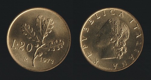 Lire 1973 ramo quercia - 1973,