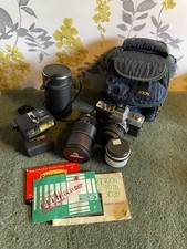 Corpo fotocamera reflex pellicola 35 mm Minolta SRT303b e flash e accessori venditore UK 💥