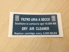 Etichetta Filtro Aria Fiat 500