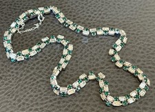 Collana Vintage Schoffel & Co. Austria Aurora Boreale Cristallo Strass Nero