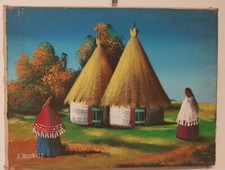 QUADRO D'AUTORE ABDUL TATARI DIPINTO TELA VOLTO NATURA MORTA CERTIFICATO 30X40..