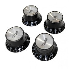 4 Boutons Tone + Volume Style Gibson SG en plexi noir Metrique non grave