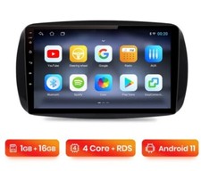 RADIO 2 DIN 9" PER SMART 453 BLUETOOTH NAVIGATORE USB ANDROID WiFi GPS CAMERA