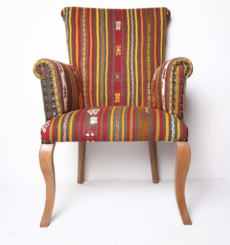 Sedia vintage kilim imbottita - sedia,