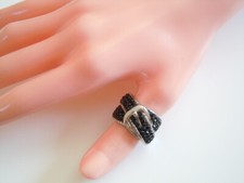 Anello Acciaio Inox Strass