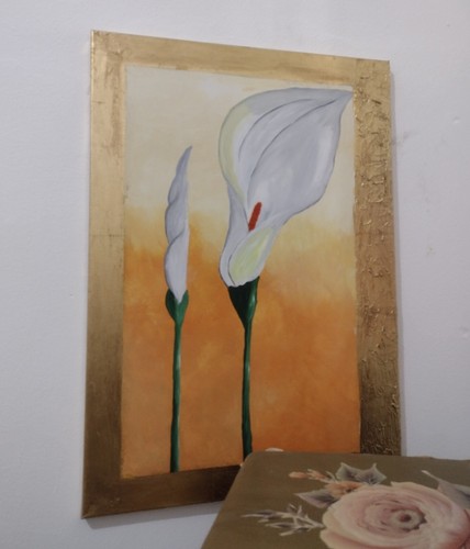 Elegante quadro salone fiori - quadro,
