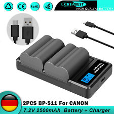 2x BP-511 batteria + doppio caricabatterie per Canon BP-511A EOS 300D 50D 40D 30D 20D 5D G2