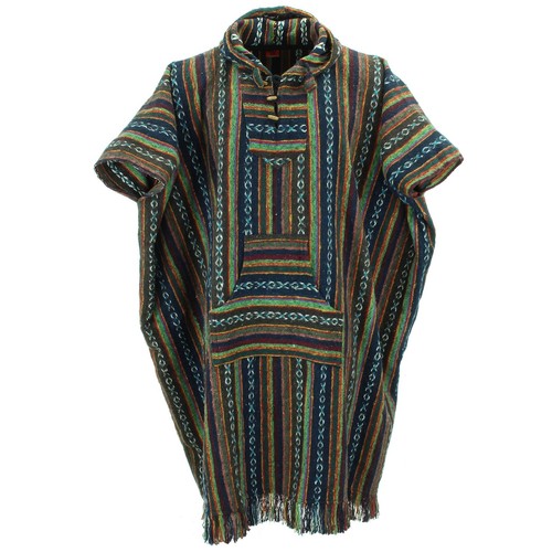 Poncho lungo con cappuccio