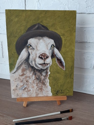 Dipinto originale capra arte