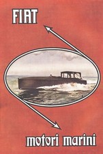 PUBBLICITA' 1921 FIAT BAIETTO MOTORI MARINI MOTOSCAFO BOAT NAVE MARINA TURISMO
