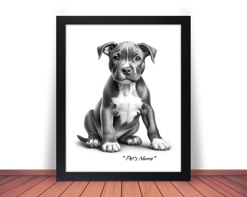 Quadro foto cucciolo pit bull - quadro,