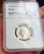 1 Lira 1946 RARA in Slab FDC (ms 64, Significa Mind State/stato Zecca) Perfetta