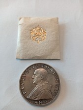 Variante Grande 50mm 50 Grammi Medaglia Argento 985 Papa Paolo VI° Pont Max Rara