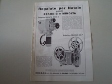 advertising Pubblicità 1963 CINEPRESA MINOLTA ZOOM-8 - PROIETTORE SEKONIC 80-P