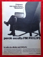 Pubblicità Anni 60-70 Radio FM Philips Elimina ogni disturbo