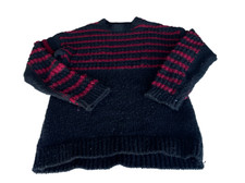 Maglione vintage nero a righe