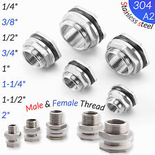 Raccordo serbatoio acqua paratia filettato maschio/femmina 1/4"-2", connettore inox 304