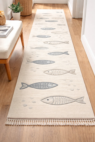 Tappeto runner lana annodato - , a