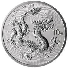 10 YUAN 1 silver oz argento
