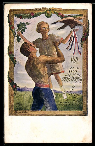 Cartolina praga sokol 1926 - cartolina, praga,