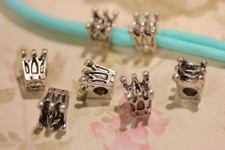 10pz separatore/distanziatore a forma di corona charms braccialetto fettuccia