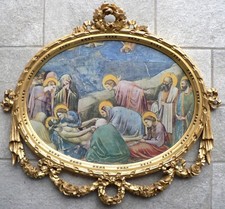 Cornice in legno foglia oro con Deposizione dalla Croce (Giotto) - XIX secolo