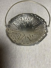 Porta Frutta Chiesto argentato decorato Vintage