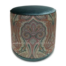 Pouf elegante tondo in tessuto